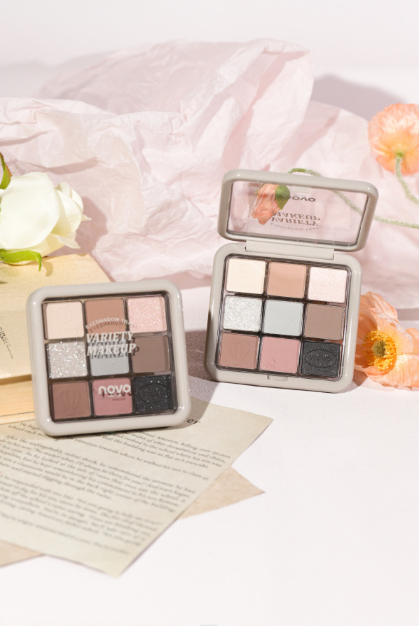 NOVO nine-color eyeshadow palette, earth tones, super shiny, no smudging, sparkling, waterproof, high-end feel, affordable student Instagram undefined
