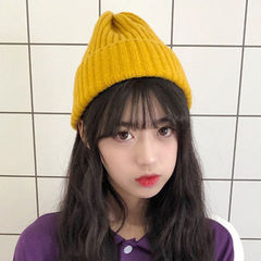 Internet celebrity street style pile hat female autumn and winter versatile knitted headband with fleece Korean style Japanese couple headband cold cap 