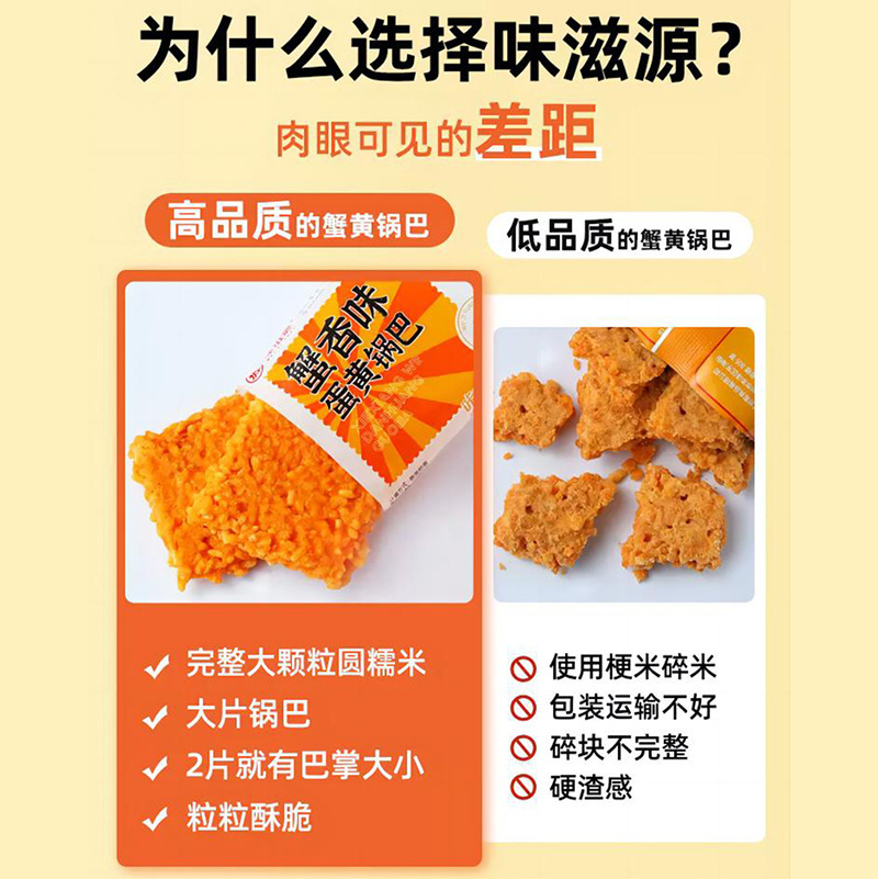 Weiziyuan double-sided crab fragrant egg yolk rice pot 500g Anhui specialty network red salted egg yolk glutinous rice pot whole Box Wholesale