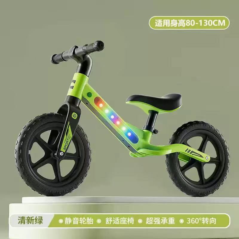 Baby balance bike, música, iluminación, patina, bebés de 1 - 6 años de edad sin pedal, bicicletas de dos ruedas, marco integrado