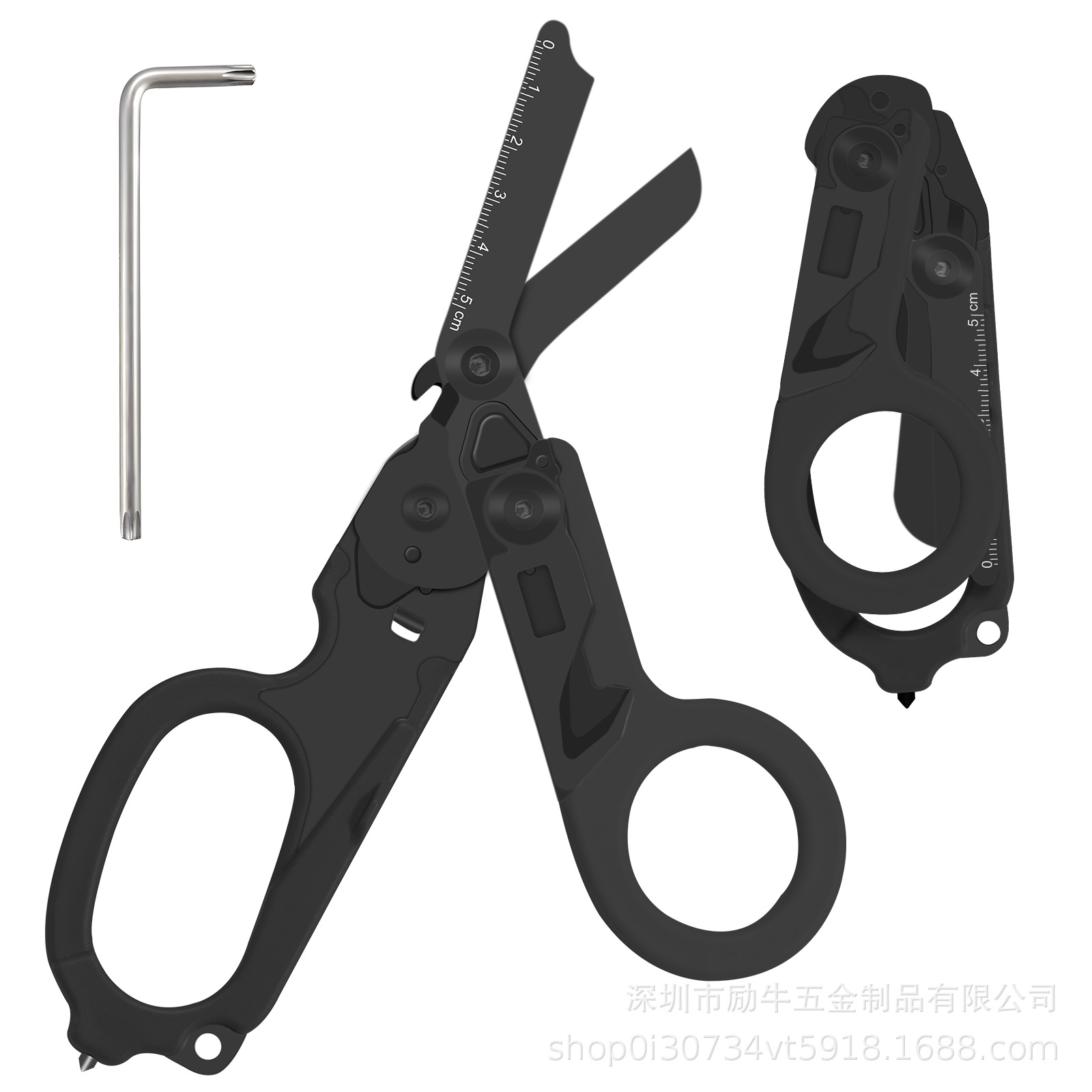 Leizeman con tijeras tácticas multifuncionales, tijeras raptoras al aire libre, herramientas plegables con vaina K