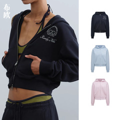 RA新品“舒服时尚俱乐部”印花拉链连帽卫衣简约纯色休闲百搭外套