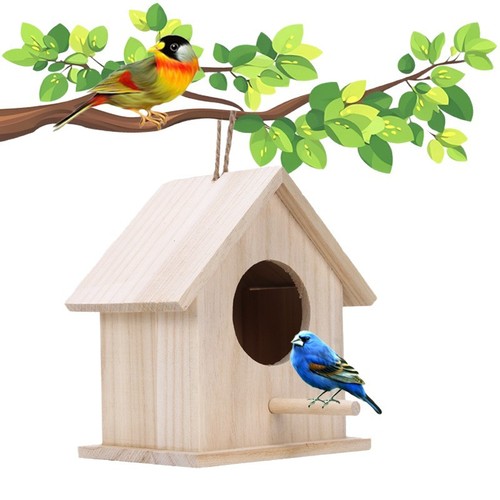 Cross-border wooden fish-shaped nest box, thick parrot small house, pastoral, environmental protection, outdoor nest cage, bird house, bird cage, bird house