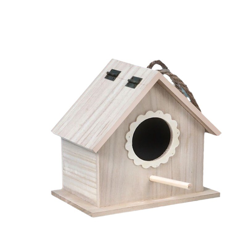 Soporte de madera maciza pájaro nido pájaro loro cría caja pájaro jaula accesorios caliente pájaro nido incubadora al aire libre de madera Casa del pájaro