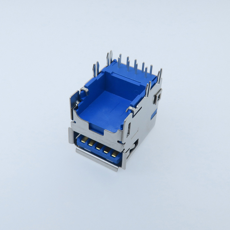 TYPE C24P前插后贴母座双壳垫高CH3.4DIP+SMT板上型双壳8.65 10.0|undefined