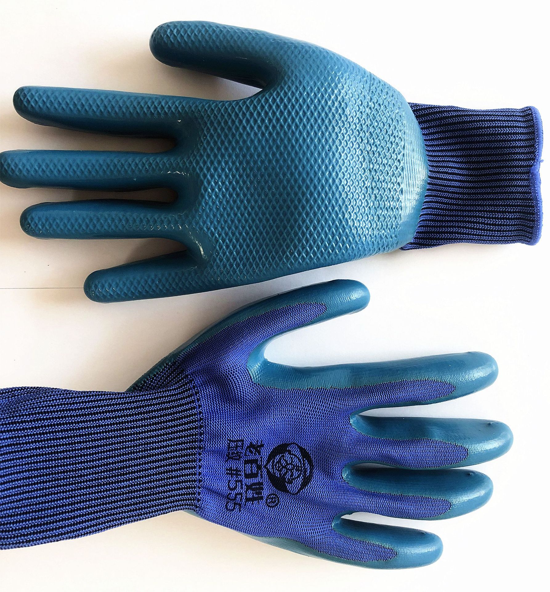 耐磨防滑物理压纹乳胶劳保手套工作手部防护挂胶手套工人干活手套