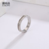 Fashionable golden wedding ring, jewelry, suitable for import, simple and elegant design, pink gold, diamond encrusted, Korean style