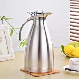 不锈钢欧式真空咖啡壶家用暖水壶商用餐厅2L大容量保温壶批发