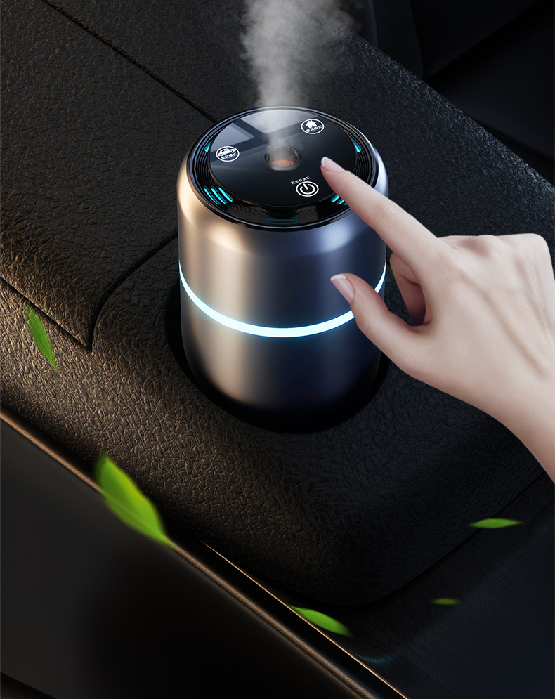 Aluminum Alloy Car Aromatherapy Machine, Car Perfume Ambient Light with Intelligent Automatic Spray Fragrance, High-End In-Car Activation