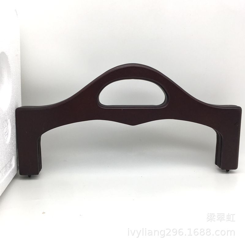 32CM啡色蝙蝠较木口金 木提手 手工包包木较手挽 挽手 木夹仔