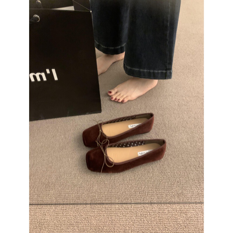 French Style Gentle Bow Pumps Flat Milk Shoes Summer Soft Bottom Women's Shoes Vintage Evening Style Single-layer Shoes Ballet Shoes