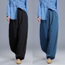春夏棉麻太极裤男女宽松灯笼裤亚麻晨练裤健身裤瑜伽裤武术练功裤