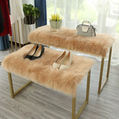 Wool pad — Plush Decorative Blanket Table Counter - customized-khaki
