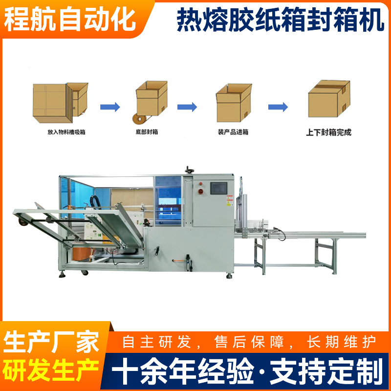 食品药品包装纸箱封箱机 日用品五金产品自动封箱机 热熔胶封箱机