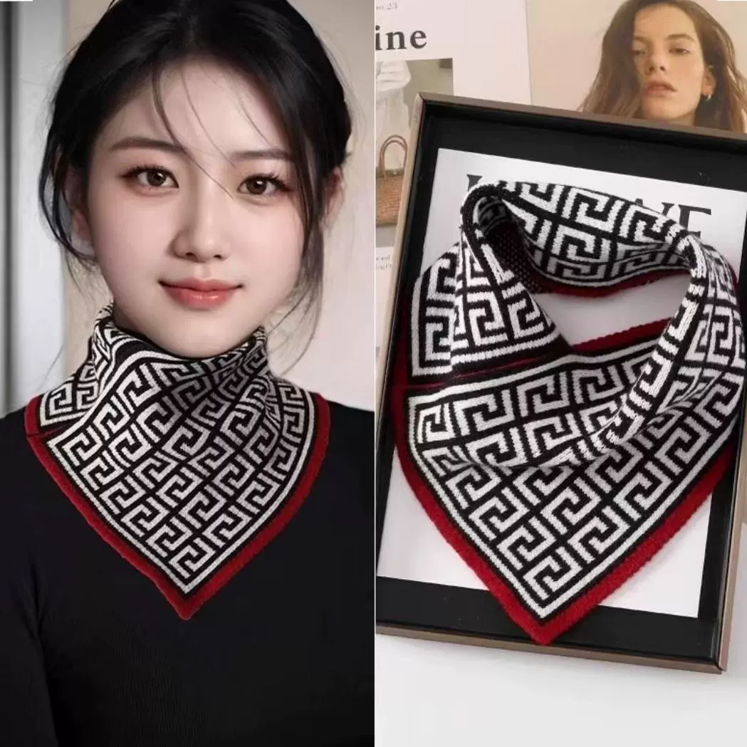 三角围巾围脖冬季防风围脖围巾女冬季护颈防寒百搭脖套保暖围脖