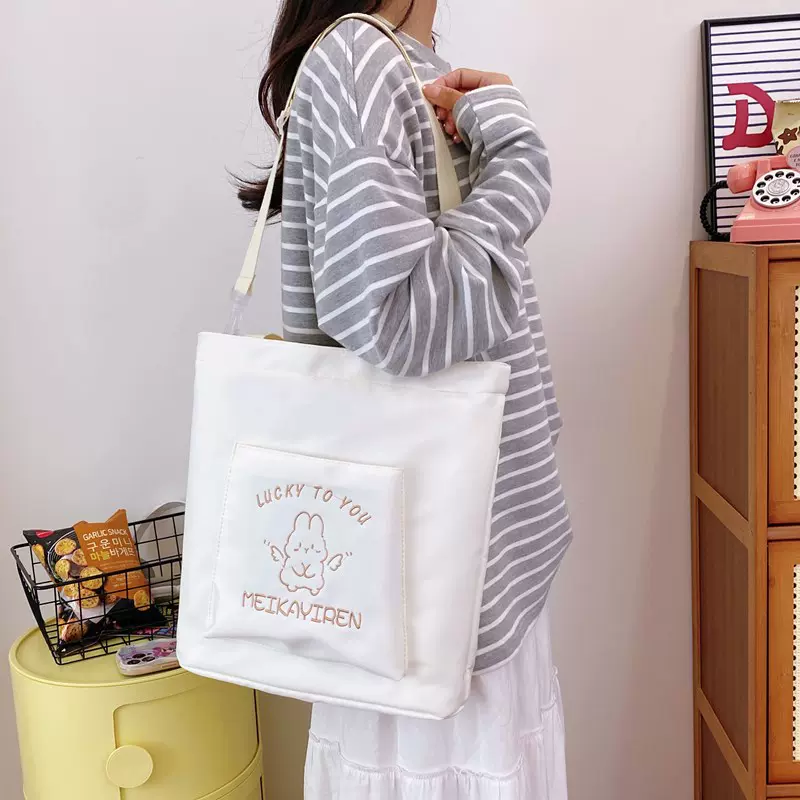 日系少女学院风软萌单肩包斜挎包韩国ins可爱卡通刺绣小熊痛包女