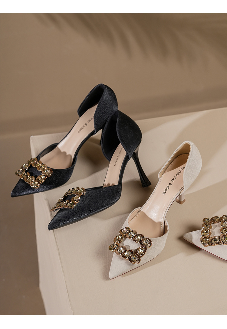 Stiletto pumps för dam med strass och smal klack_voghion.com