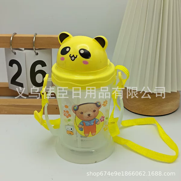 Cute and Creative Learning Drinking Cup, Bear Shape, Portable Water Cup, Children's Sippy Cup, Plastic Water Cup, Cartoon Cup