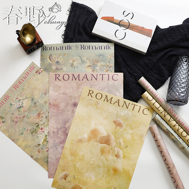 新款油畫紙緹莫包裝紙 包花紙牛皮紙花藝禮品手工diy花店包花資材