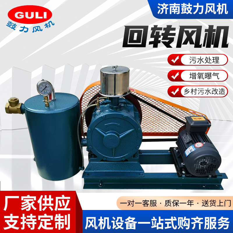 回转鼓风机大风量耗能少鱼塘增氧风压稳定污水处理低噪音回转风机