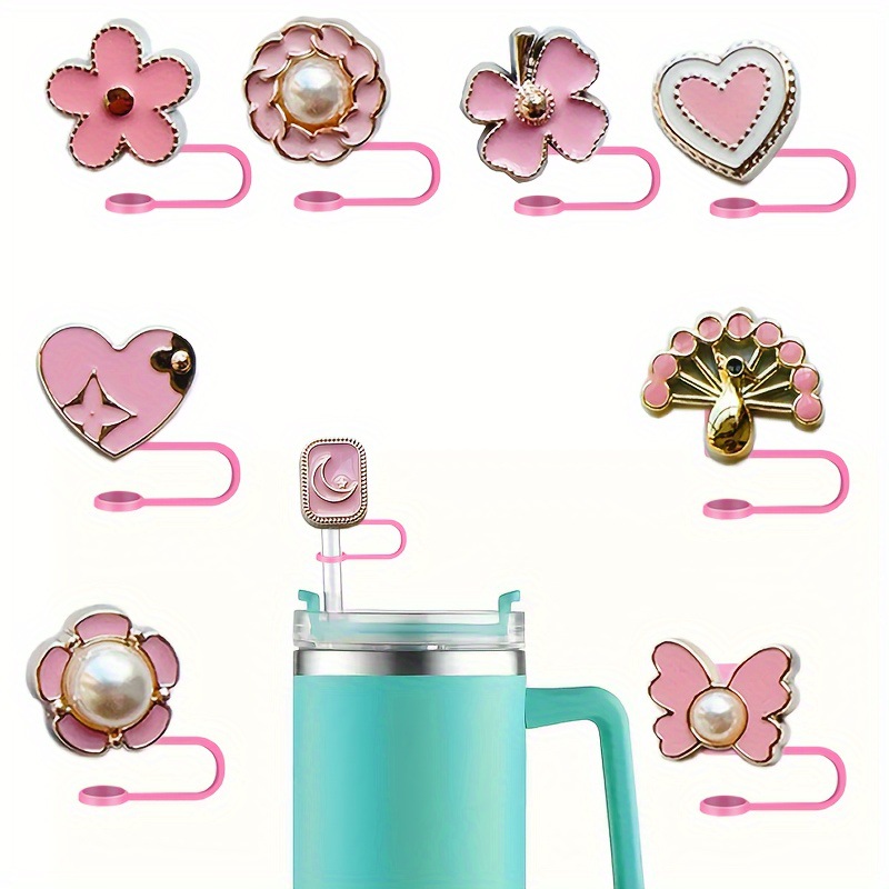 Stanley Cup Straw decoración de goteo rosa DIY Straw Cup accesorios de taza de agua pequeña serie de viento de paja a prueba de polvo