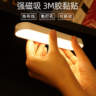 Human body induction lamp led strip bedside wardrobe cabinet lamp usb rechargeable household corridor stairs night light
