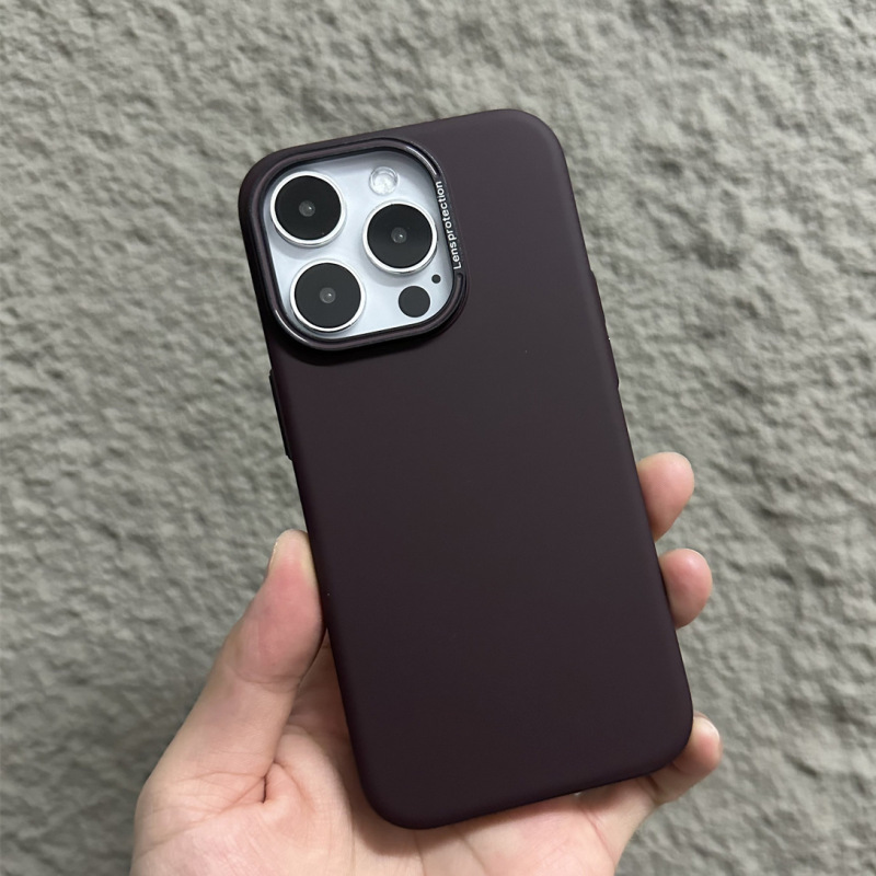 iPhone17対応、クロスボーダー対応、マットな肌触り、細い円形マグネット吸着式スマホケース、Apple16対応、無地PC素材、耐衝撃、高級感|undefined