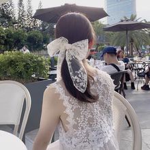韓國東大門飾品蕾絲蝴蝶結發夾發卡韓式簡約頭飾復古韓版發飾發圈