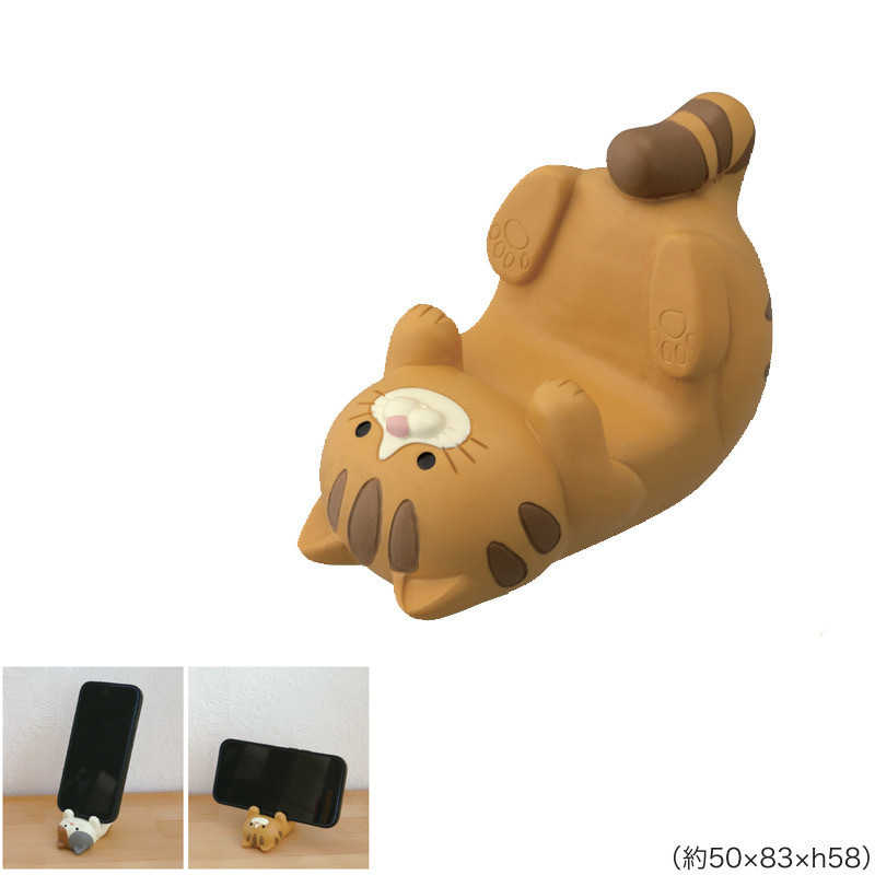 雑貨伸ばし猫スタンド 黒猫置物 怠け者携帯電話樹脂工芸品 可愛い置物|undefined