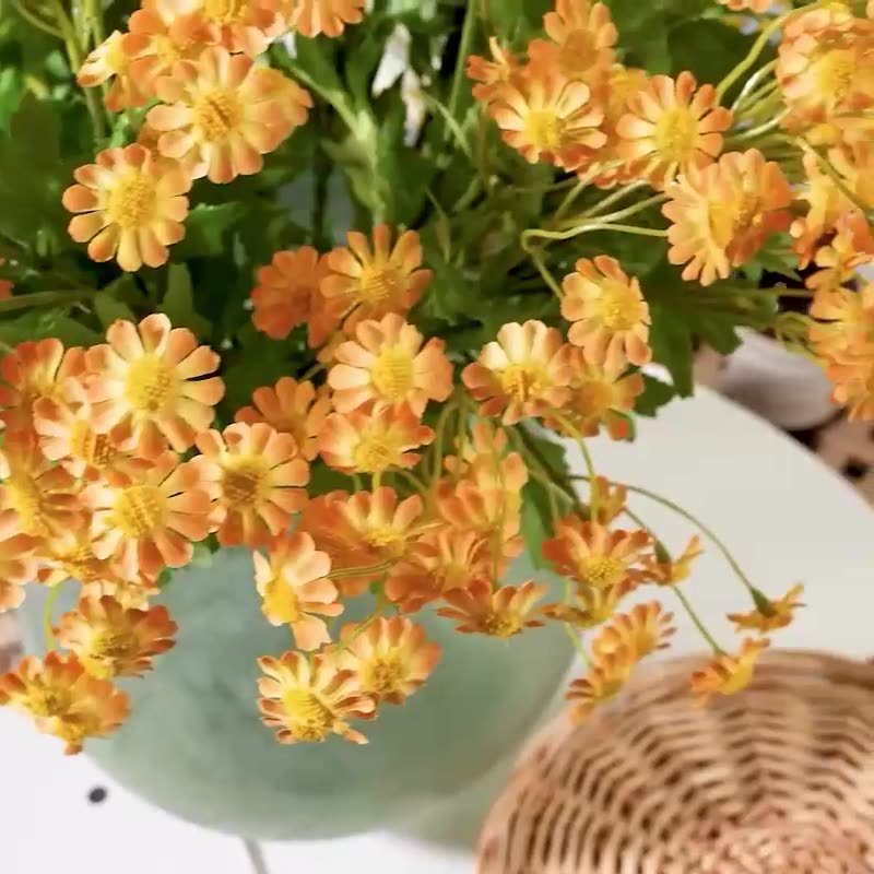 仿真洋甘菊歐式現代田園單層小雛菊假花 餐桌小清新絹花仿真花束