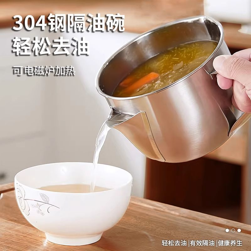 Nuevo tipo 304 acero inoxidable filtro de aceite cocina filtro de residuos de aceite herramienta mágica de fugas de aceite doméstico con cubierta tanque de aceite