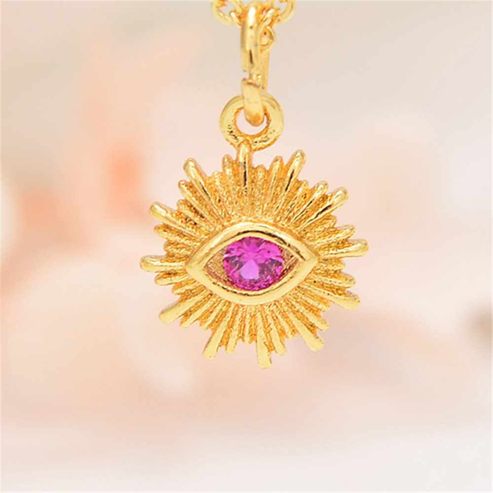Pendant Necklace Classification Copper Inlay Color Block Rhinestones Pendant Necklace