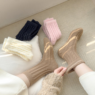 Australian velvet socks children's tube socks autumn and winter thickened fleece-lined warm sleep floor plush fluffy winter stockings