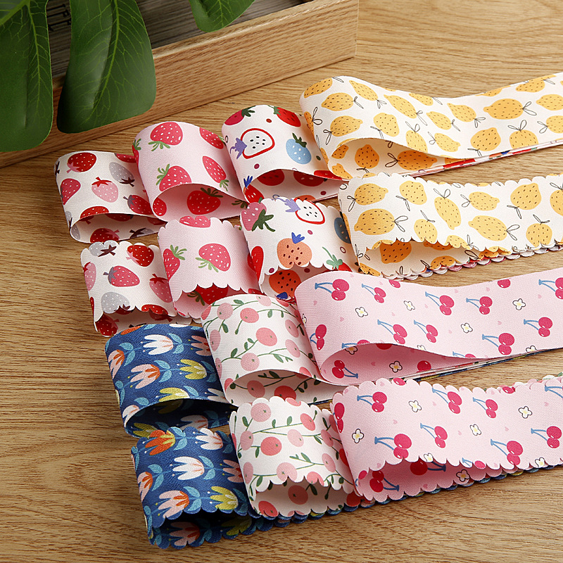 Fruit double-sided printed ribbon Children's bow diy hairpin jewelry accessories clothing shoes and hats toys decorative ribbon