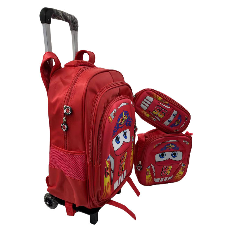 Export Trolley Mochila mochila con luz en la parte posterior para estudiantes de primaria de grado 1-6 nueva mochila de nailon de gran capacidad para subir escaleras