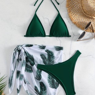 Summer Three-Piece Women's Swimsuit Plus Scarf Suit Casual Fashion Hot-Selling Strappy Top Sexy