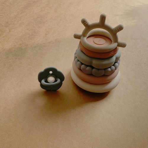 Baby Rainbow Tower Silicone Stacking Rings Interactive Soft Blocks Stacking Rings Early Education Brainy Toy Stacking Fun