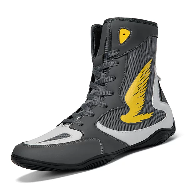 Source Factory Direct Sales Foreign Trade New Men's Large Size High-Top Indoor Training Fighting Wrestling Shoes Non-Slip Boxing Shoes