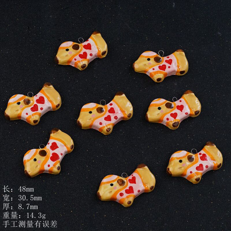 景德镇陶瓷手绘可爱萌宠狗狗项链配件手工DIY饰品手链材料批发|undefined