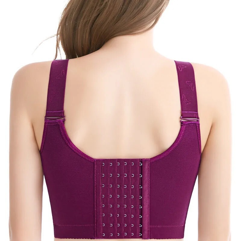 Foreign trade plus size bra underwear big chest small 6 rows 8 buttons no steel ring body shaping body shaping breast adjustment bra
