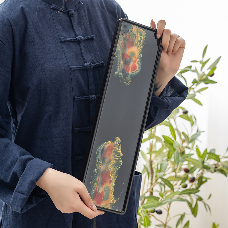 茶盘托盘家用小茶台复古大漆电木整块干泡台轻奢沥水壶承功夫茶具