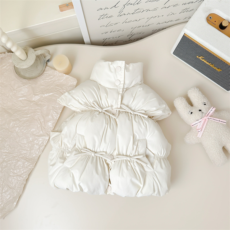 Chaleco de siete niñas de limón salado ropa de invierno nuevo estilo estilo occidental ropa exterior chaqueta de chaleco de algodón grueso ropa de abrigo abrigada para niños