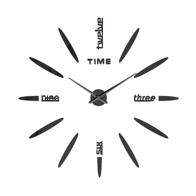 Reloj de pared 3D de lujo ligero, reloj en inglés de alta gama, decoración silenciosa para sala/dormitorio, moda simple
