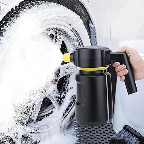 Car Wash Electric Foam Sprayer, Wireless Charging, One-Click Foaming, Household Handheld High-Pressure PA Sprayer, 2L, Hands-Free Foaming