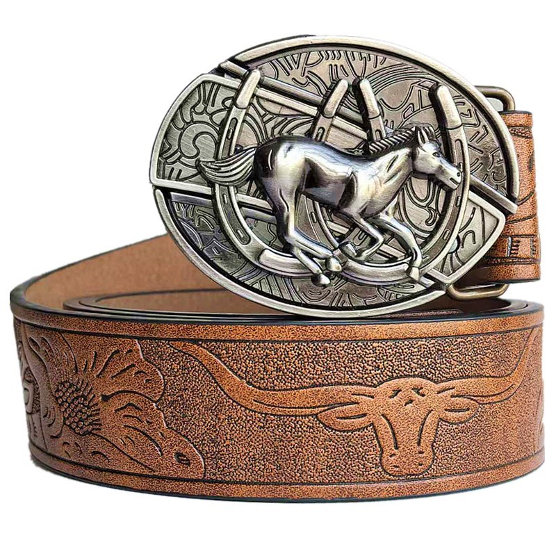 男士皮带小刀压花腰带个性休闲青年百搭潮流学生时尚防身腰带男