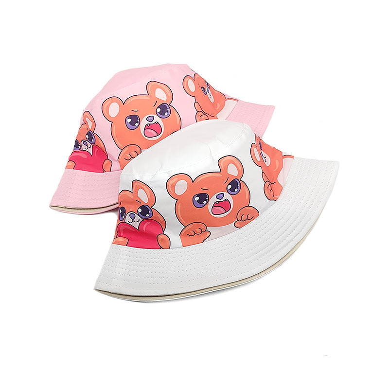 Children Unisex Cute Cartoon Bear Printing Bucket Hat display picture 5