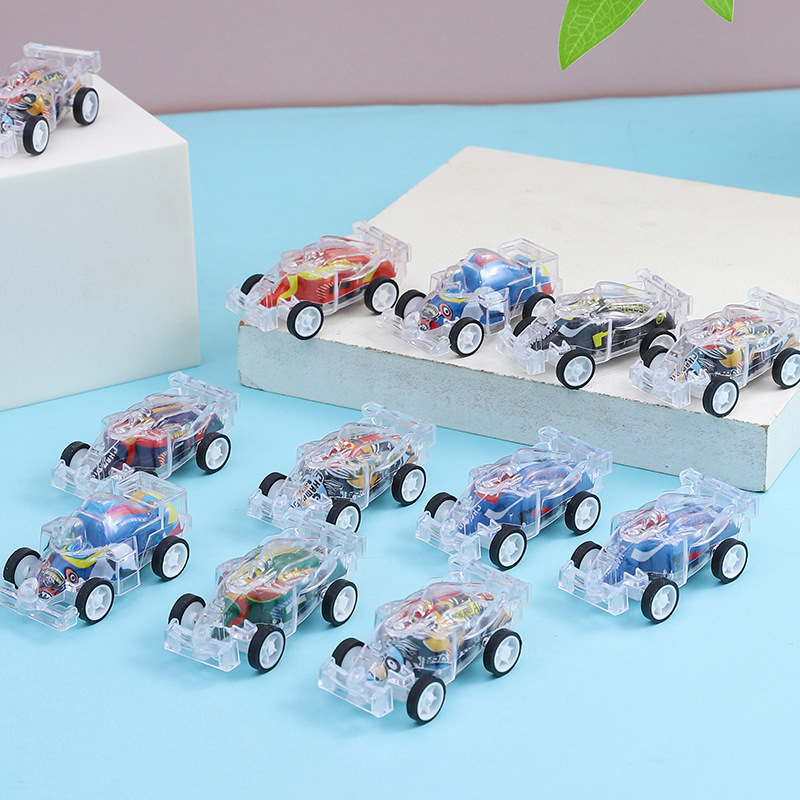 Coche de impresión en color, coche doble, coche de carreras, jardín de infantes, coche de retroceso inercial, puesto de regalos para niños, juguetes transfronterizos
