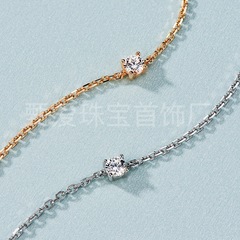 メーカー直販925銀アクセサリーmini単ドリルブレスレットロジウムメッキ金薔薇金高炭素ドリルジュエリー贈答卸売り