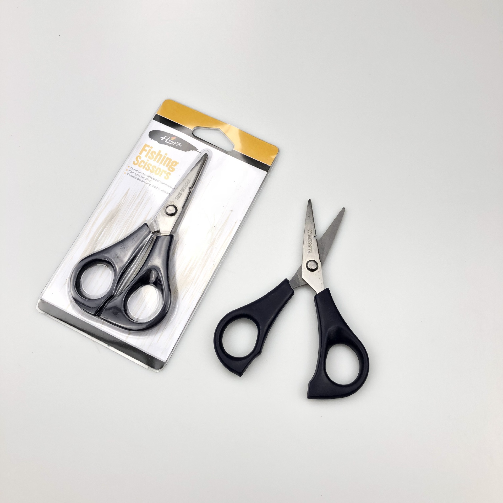 Línea de pesca, líneas de pímel, tijeras de acero inoxidable, tijeras con dientes de sierra, herramientas de pesca, suministros de pesca, tijeras de pesca