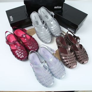 Spot 2022 New Melissa Women's Shoes Melissa Flats Mesh Braided Toe Roman Sandals